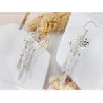 Srebrne kolczyki duży łapacz snów na biglu