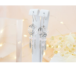 Srebrne kolczyki duży łapacz snów na biglu