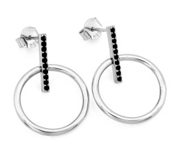 Srebrne kolczyki wiszące z cyrkoniami