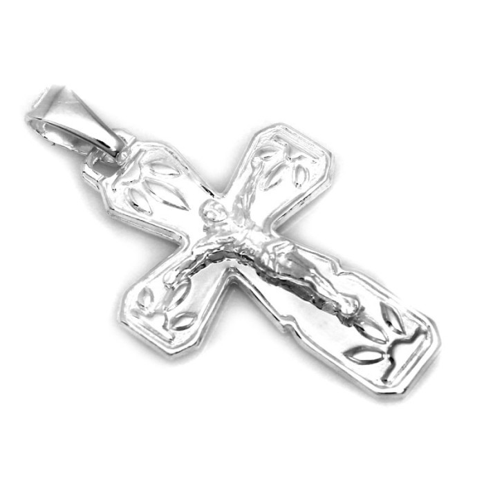 Krzyżyk srebrny zdobiony