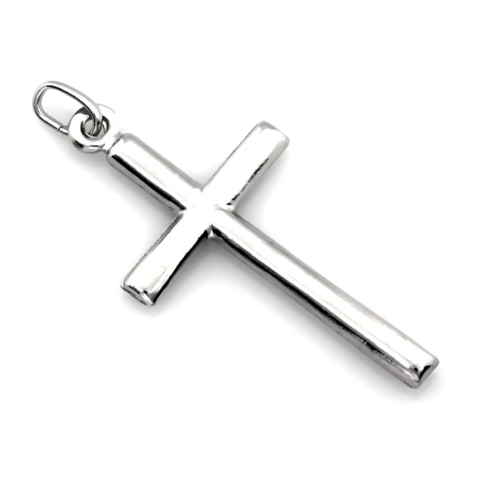 Srebrna przywieszka 39,6 mm, motyw krzyżyka, dla kobiety