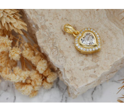 Srebrna zawieszka pozłacane serce z cyrkoniami