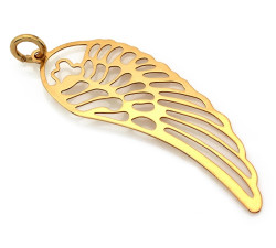 Srebrna zawieszka duże skrzydło pozłacane