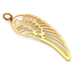 Srebrna zawieszka duże skrzydło pozłacane