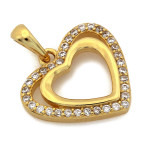 Srebrne serce pozłacane z cyrkoniami