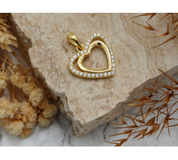 Srebrne serce pozłacane z cyrkoniami