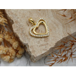 Srebrne serce pozłacane z cyrkoniami