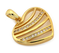 Srebrne serce pozłacane z cyrkoniami