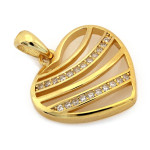 Srebrne serce pozłacane z cyrkoniami