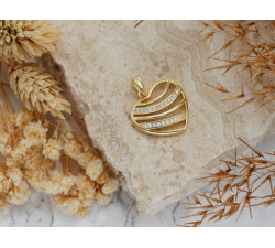 Srebrne serce pozłacane z cyrkoniami