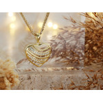 Srebrne serce pozłacane z cyrkoniami