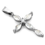 Srebrna zawieszka krzyżyk z cyrkoniami