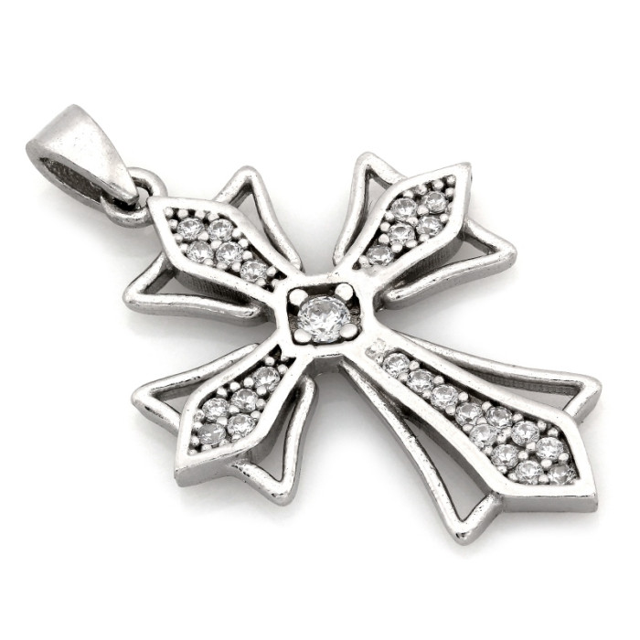 Srebrny krzyżyk z cyrkoniami 925