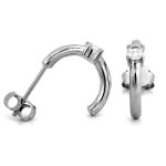 Srebrne kolczyki subtelne z cyrkonią na sztyfcie