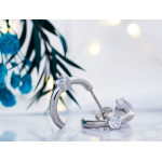 Srebrne kolczyki subtelne z cyrkonią na sztyfcie