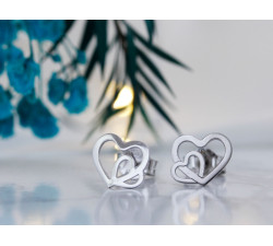 Srebrne kolczyki z sercami