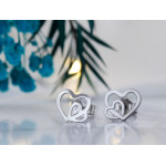 Srebrne kolczyki z sercami