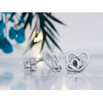 Srebrne kolczyki z sercami