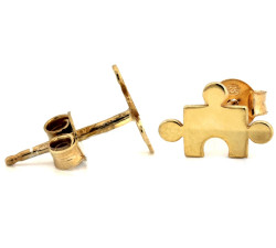 Srebrne kolczyki pozłacane puzzel