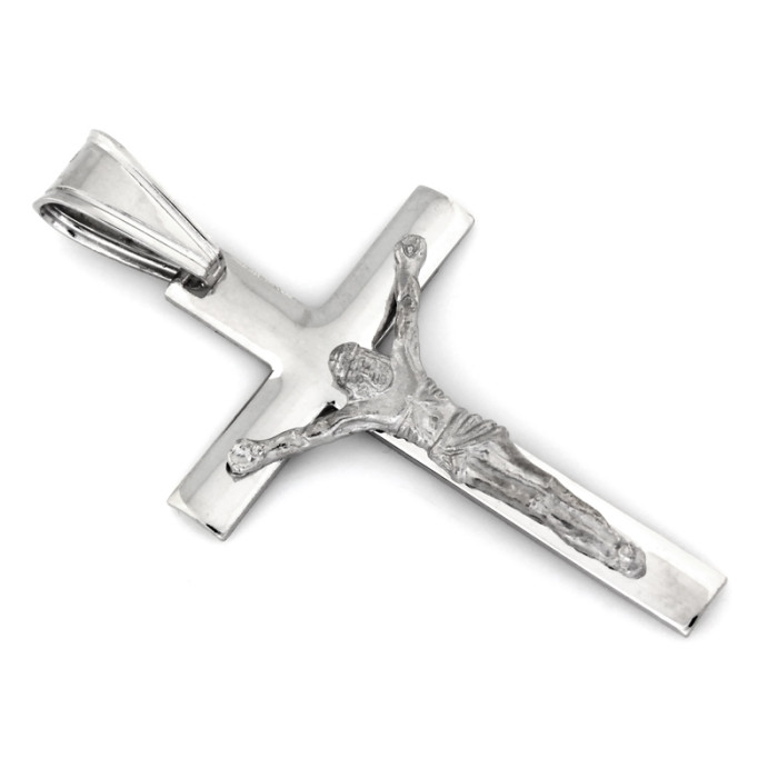 Srebrna przywieszka z krzyżykiem, elegancka