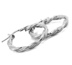 Kolczyki srebrne koła skręcone 30mm