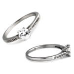 Pierścionek srebrny z cyrkoniami - elegancka klasyka