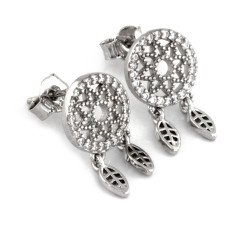 Srebrne kolczyki w kształcie piór