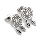 Srebrne kolczyki w kształcie piór