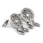 Srebrne kolczyki w kształcie piór