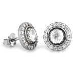 Srebrne kolczyki markiza z cyrkoniami