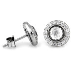 Srebrne kolczyki markiza z cyrkoniami