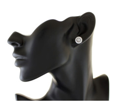 Srebrne kolczyki markiza z cyrkoniami