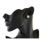 Srebrne kolczyki markiza z cyrkoniami