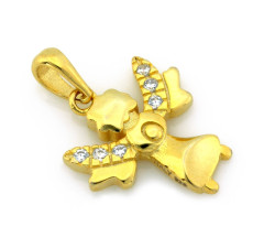 Srebrna zawieszka aniołek pozłacana 925