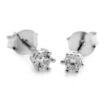 Srebrne kolczyki z cyrkonią na sztyfcie