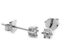 Srebrne kolczyki z cyrkonią na sztyfcie