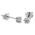 Srebrne kolczyki z cyrkonią na sztyfcie