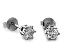 Srebrne kolczyki na sztyfcie z cyrkonią