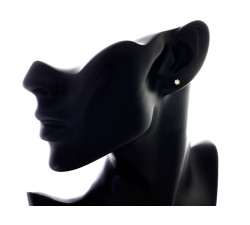 Kolczyki srebrne pozłacane na sztyfcie z cyrkonią