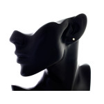 Kolczyki srebrne pozłacane na sztyfcie z cyrkonią