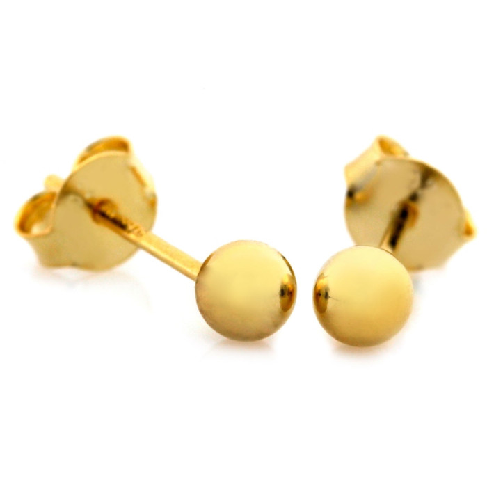 Srebrne kolczyki pozłacane z kuleczkami