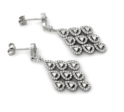 Srebrne kolczyki wiszące z cyrkoniami