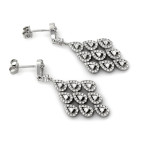 Srebrne kolczyki wiszące z cyrkoniami