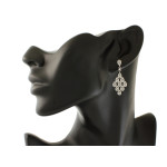 Srebrne kolczyki wiszące z cyrkoniami