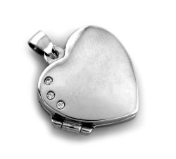 Srebrna przywieszka z sercem i cyrkoniami