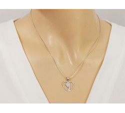 Srebrna przywieszka serce z Matką Bożą