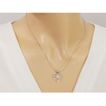 Srebrna przywieszka serce z Matką Bożą