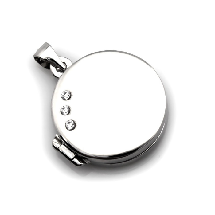 Srebrne puzderko na zdjęcie okrągłe