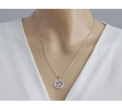 Okrągła zawieszka srebrna strzelec zodiak