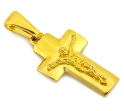 Zawieszka srebrny pozłacany krzyżyk z pasyjką
